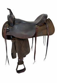 17.5Inch Used Big Horn Cordura Trail Saddle X Wide Draft Tree 296