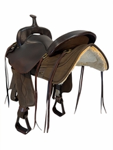 17.5Inch Used Big Horn Cordura Trail Saddle X Wide Draft Tree 296
