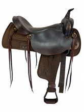 17.5Inch Used Big Horn Cordura Trail Saddle X Wide Draft Tree 296