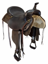 17.5Inch Used Big Horn Cordura Trail Saddle X Wide Draft Tree 296