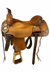 17.5Inch Used Crates Roping Saddle 2314