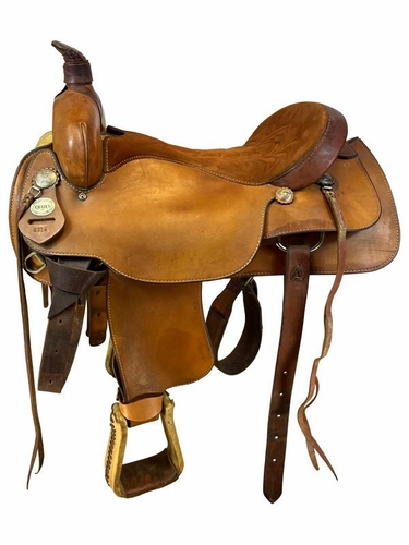 17.5Inch Used Crates Roping Saddle 2314