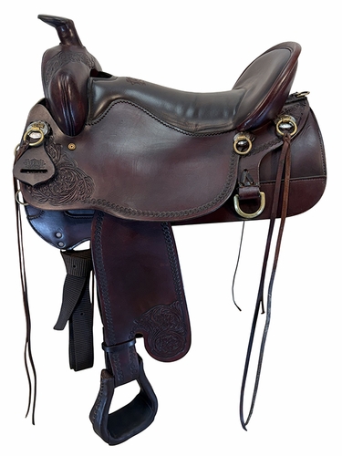 17.5Inch Used Tucker High Plains Trail Saddle Wide Tree T60