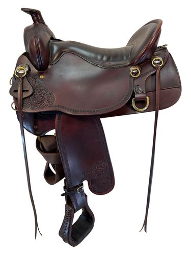 17.5Inch Used Tucker High Plains Trail Saddle Wide Tree T60