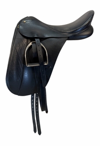 17 Inch Used Bates Dressage Saddle Medium Tree Caprilli