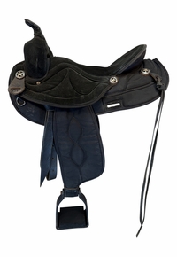 17 Inch Used Big Horn Gaited Cordura Trail Saddle Wide Tree 606