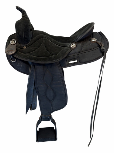 17 Inch Used Big Horn Gaited Cordura Trail Saddle Wide Tree 606