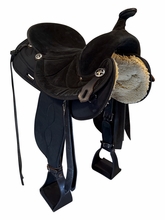 17 Inch Used Big Horn Gaited Cordura Trail Saddle Wide Tree 606