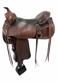 17 Inch Used Big Horn Gaited Trail Saddle Medium Flex Tree  1545