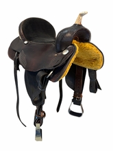 17 Inch Used Black Sterling Fresians Trail Saddle Extra Wide Tree 350