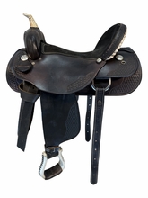 17 Inch Used Black Sterling Friesan Trail Saddle Wide Tree 350