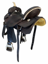17 Inch Used Black Sterling Friesan Trail Saddle Wide Tree 350