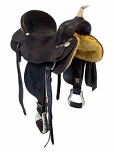 17 Inch Used Black Sterling Friesan Trail Saddle Wide Tree 350