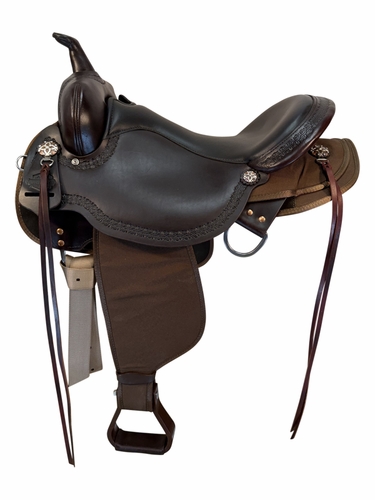17 Inch Used Circle Y High Horse Daisetta Cordura Trail Saddle Wide Tree 6914