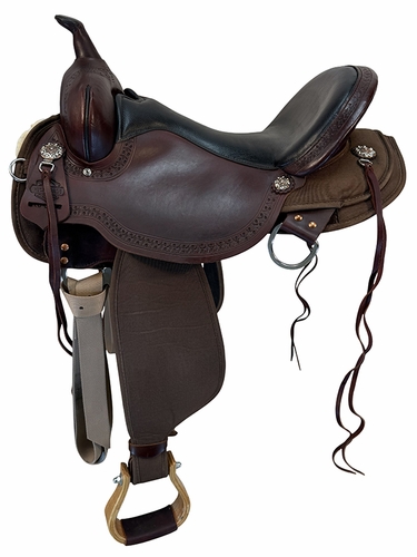 17 Inch Used Circle Y High Horse Rosebud Cordura Trail Saddle Wide Tree 6918