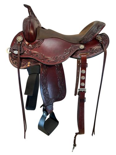 17 Inch Used Circle Y Will Rogers Classic Round Skirt Trail Saddle 5515