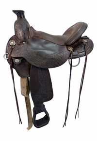 17 Inch Used Cirlce Y Walnut Grove Trail Saddle Wide Flex Tree 1157