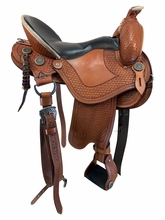17 Inch Used Crest Ridge Saddlery Trail Saddle Extra Wide Tree