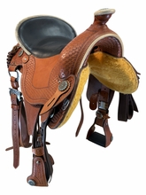 17 Inch Used Crest Ridge Saddlery Trail Saddle Extra Wide Tree