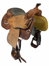 17 Inch Used Dale Chavez Reining Saddle Wide Tree