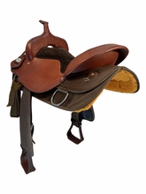 17 Inch Used Fabtron Draft Cordura Trail Saddle X Wide Tree 7184