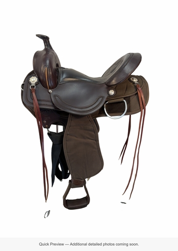 17 Inch Used Fabtron Supreme Easy Rider Cordura Trail Saddle Wide Gaited Tree 7272