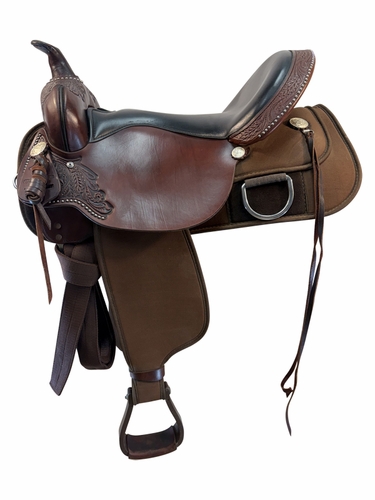 17 Inch Used High Horse By Circle Y Cordura Trail Saddle Wide Tree  5921