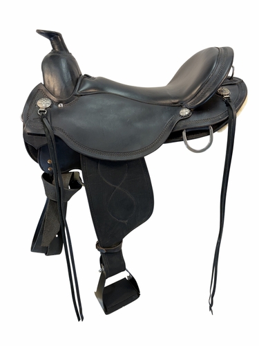 17 Inch Used High Horse By Circle Y Trail Cordura Saddle Medium Tree  5915