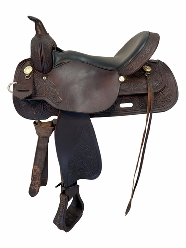 17 Inch Used High Horse Circle Y Mineral Wells Trail Saddle Wide Tree 6812