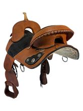 17 Inch Used Hilason Treeless Barrel Saddle Wide Tree