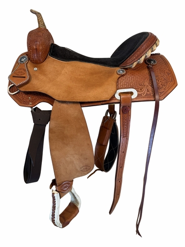 17 Inch Used HR Saddlery Barrel Saddle Medium Tree