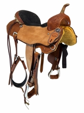 17 Inch Used HR Saddlery Barrel Saddle Medium Tree