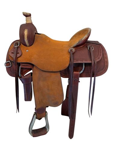 HOLD 2026/03/23c 17 Inch Used HR Saddlery Ranch Saddle Medium Tree 723