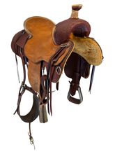 HOLD 2026/03/23c 17 Inch Used HR Saddlery Ranch Saddle Medium Tree 723