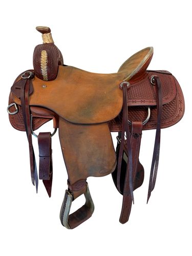 17 Inch Used HR Hud Roberts Saddlery Ranch Saddle Wide Tree 760
