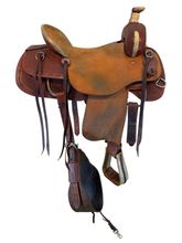 17 Inch Used HR Hud Roberts Saddlery Ranch Saddle Wide Tree 760