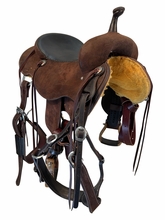 SOLD 2026/04/13   17 Inch Used Jeff Smith Cutting Saddle Wide Tree