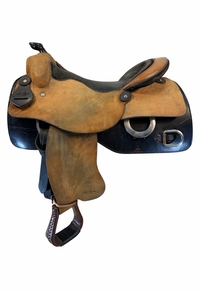 17 Inch Used Miguel Aguilar Training Saddle Wide Tree
