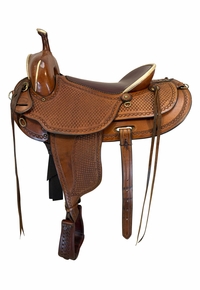 17 Inch Used Montana Pack Saddlery Cutting Saddle Medium Tree