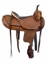 17 Inch Used Montana Pack Saddlery Cutting Saddle Medium Tree