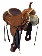 17 Inch Used Montana Pack Saddlery Cutting Saddle Medium Tree