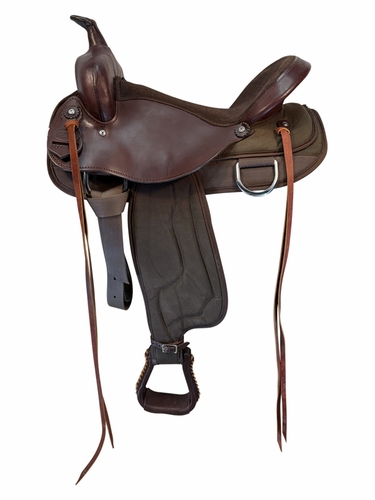 17 Inch Used South Bend Saddle Co. Cordura Lady Trail Saddle Wide Tree 2000