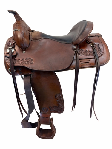 17 Inch Used TexTan Trail Saddle Medium Flex Tree