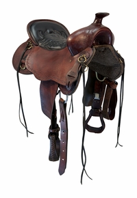 18.5Inch Used Tucker Black Mountain Trail Saddle Wide Tree 261