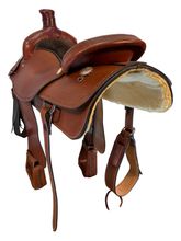 18 Inch Used American Barbed Wire Brazo Roping Saddle 198