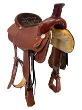 18 Inch Used American Barbed Wire Brazo Roping Saddle 198