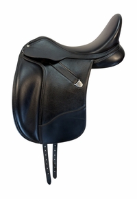 18 Inch Used Bates Dressage Saddle 2X Wide Tree