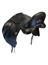 18 Inch Used Bates Dressage Saddle 2X Wide Tree