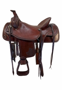 18 Inch Used Breakin Wind Saddlery Roping Saddle Medium Tree