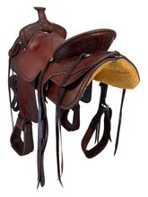18 Inch Used Breakin Wind Saddlery Roping Saddle Medium Tree